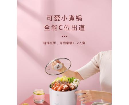 河南多用途锅电煮锅迷你多功能单人电热杯1-2人学生宿舍小煮锅电火锅泡面电锅