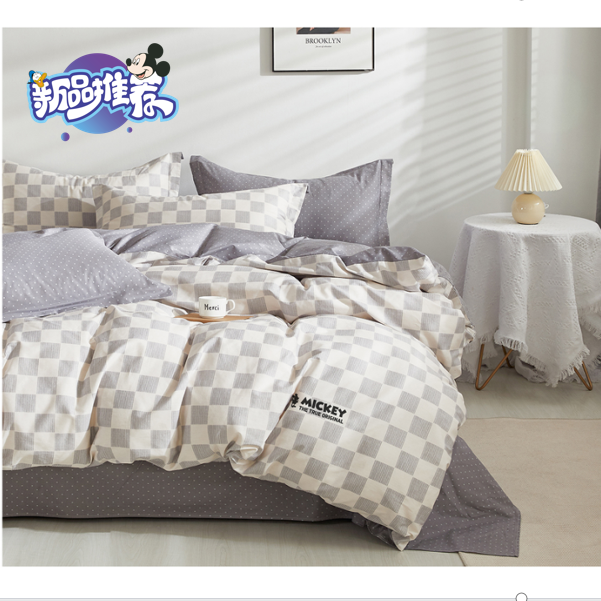 信阳迪士尼全棉四件套嘉年华双人床上用品套件被套床单