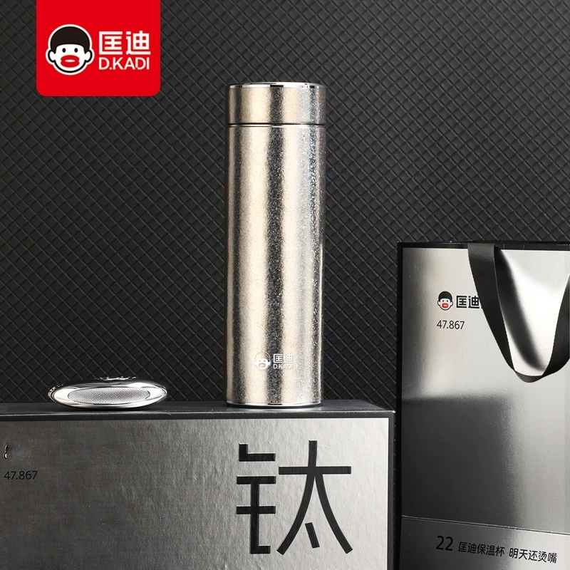 钛杯匡迪5902号商务礼品钛杯保温杯内外纯钛高真空保温杯时尚焖茶高颜值水杯礼品