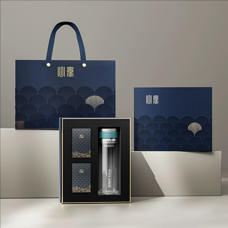 商务定制礼品云礼尚知锦套装Y-D001B掼蛋扑克牌+菲驰玻璃杯商务伴手礼送客户